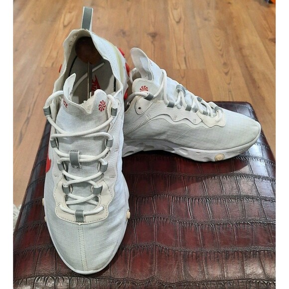 SIZE 10.5  Nike React Element 55 White University Red BQ6167-102 - Picture 6 of 10